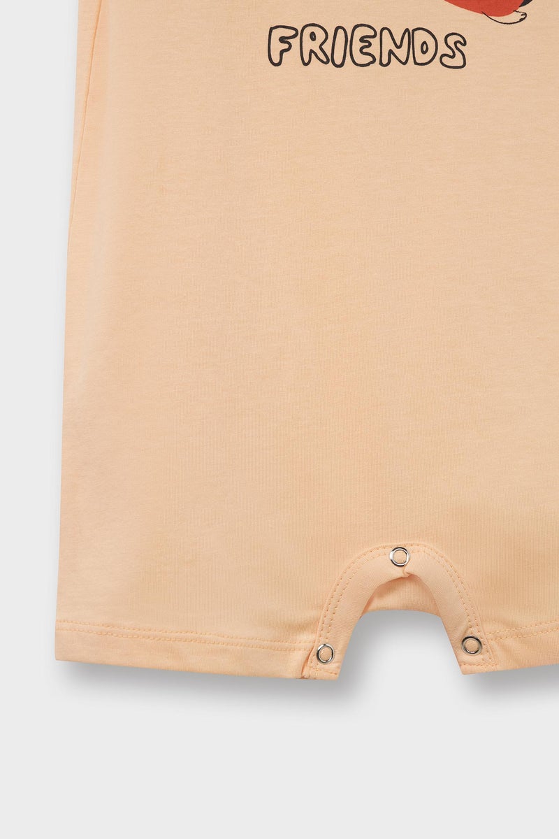 DeFacto Pink BabyBoy Baby Boy Newborn Animal Patterned Cotton 2 Piece Jumpsuit Casual - Image 4